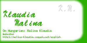 klaudia malina business card